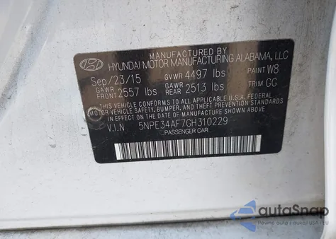 2016 Hyundai Sonata Limited из США, поврежденный, VIN 5NPE34AF7GH310229